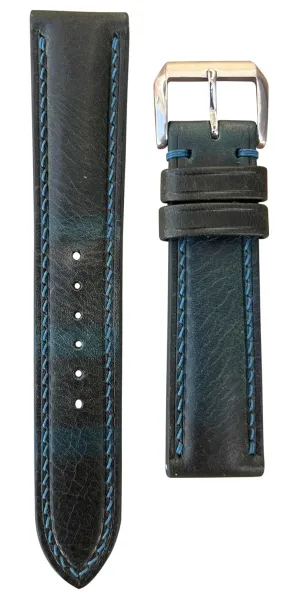 Leather Watch Straps - Made to Order - High Quality Genuine streptomycin Leather - Quick Release (Teal) Badalassi Wax 