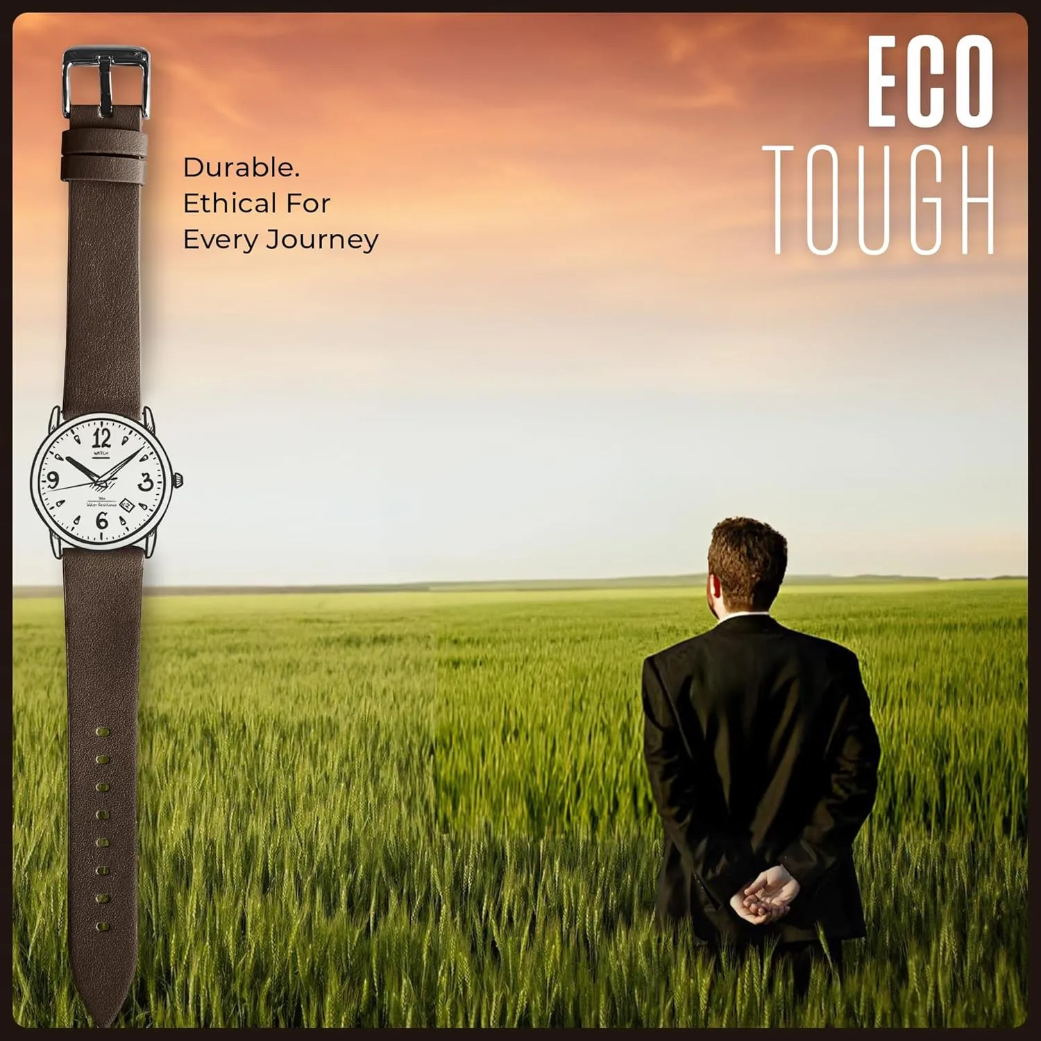 Leatherette Watch Strap - Leather Free Watch Band - Quick Release Replacement Watch Straps - Eco-Friendly Watch Bands for Women and Men - Compatible delinquency assume presentation with Regular and Smart watches ALPINE Vegan 