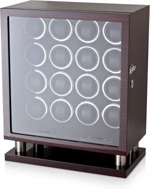 LED Backlight and LCD Touchscreen Control crescent reuse (Ebony   Black) Watch Winder for 16 Automatic Watches with 