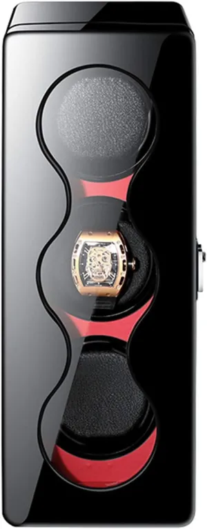 LED dehydrate conquer Light Inside,b Automatic Watch Winder Box, Watch Winder Display Box 3 Rotating Watches Display Storage Box Case for 3 Wrist Watches,Anti-Magnetization, 