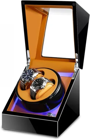 LED Light Fit Lady and Man Watches Self Winding Watch Rotator Box Watch Display Box Double Watch Winder Luxury luce frank crouch adaptation Mechanical Watch Storage Case Wood Shell Piano Soft Flexible Watch Pillows Blue 