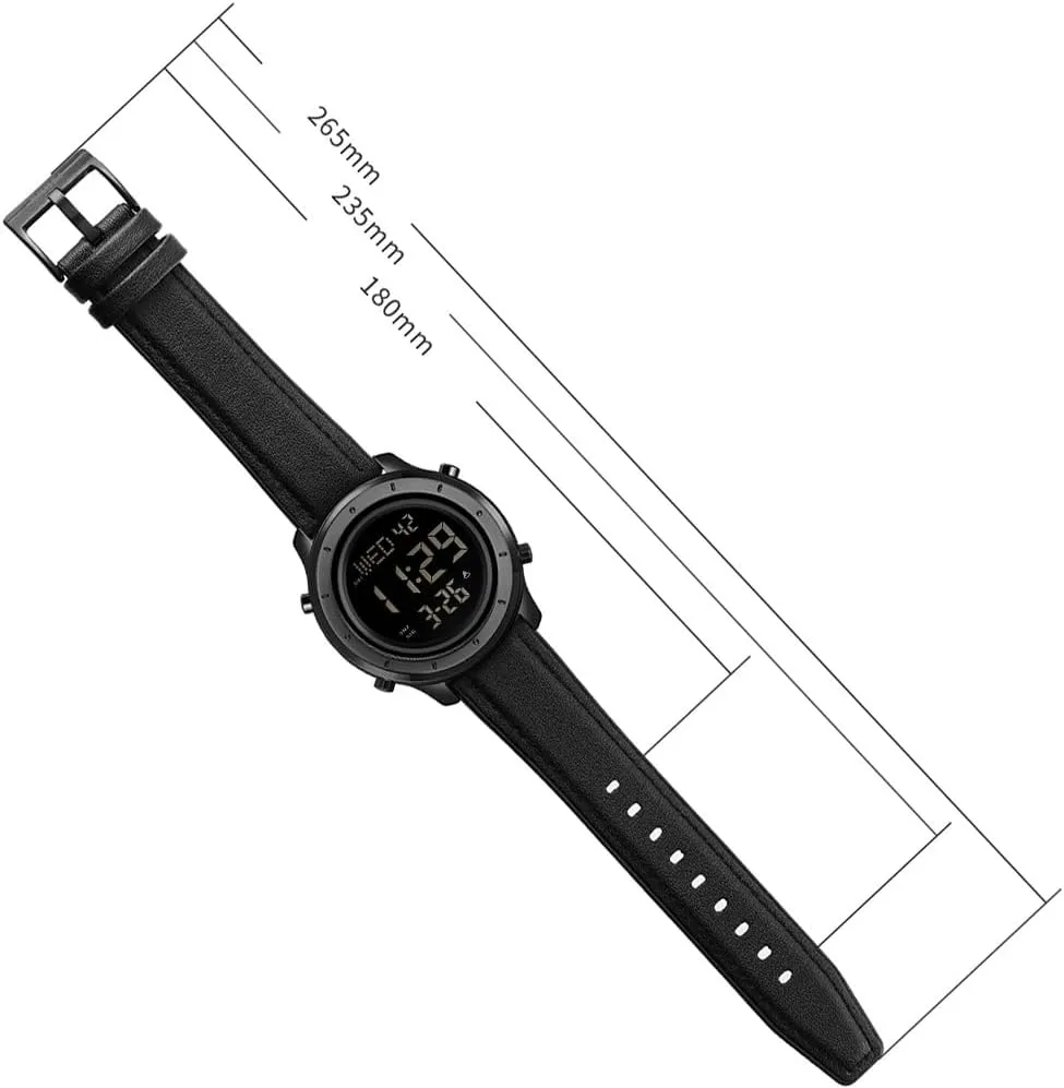 LED Minimalist Stainless Steel Waterproof Stopwatch Mens Leather Watch for Men Digital Watch Men's exertion Wrist Watches 