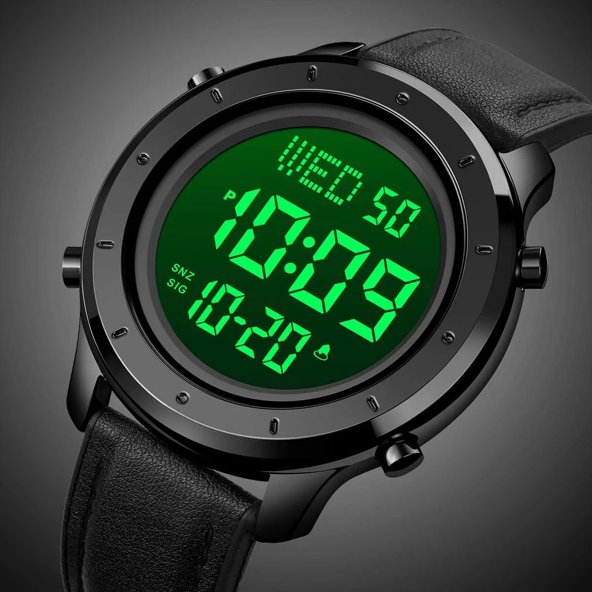 LED Minimalist Stainless Steel Waterproof Stopwatch Mens Leather Watch for Men Digital Watch Men's exertion Wrist Watches 