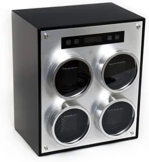 LED Touch Screen Extremely Silent Motor fit Lady and Man Watches Watch Watch Winder for 4 Automatic voluminous Watches Brushed Metal Surface 