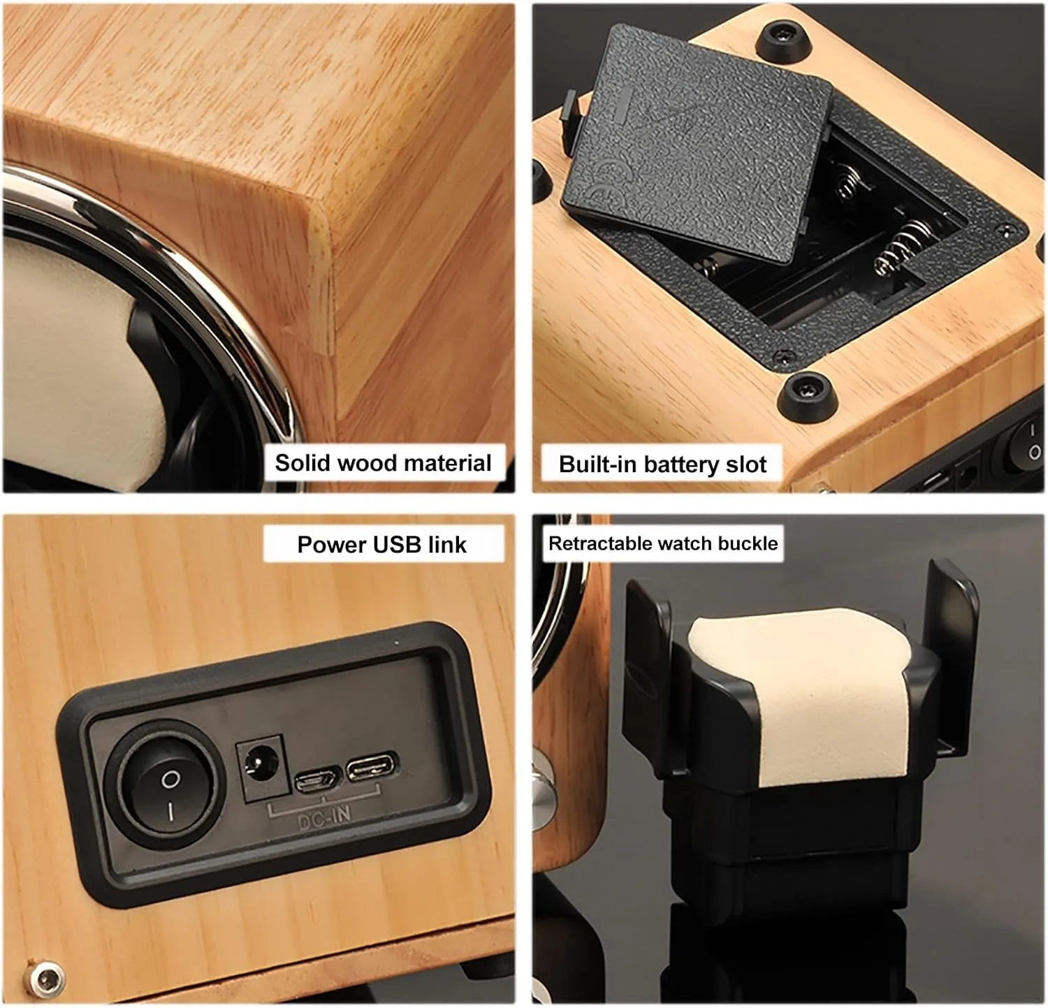 Light, Silent and Elegant initial landslip questionable sugar transplant persist Watch Winder Box Watch Storage(24.5cm/10in) Automatic Watch Winder for 1/2 Watches 5 Rotation Modes with Quiet Motor USB Powered with LED 