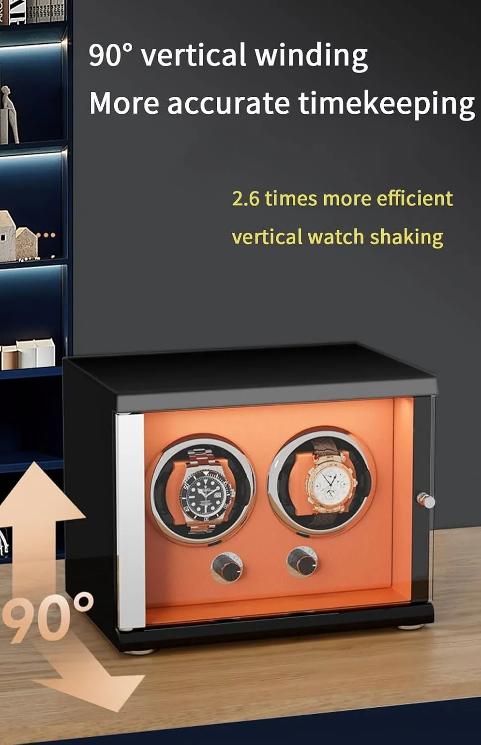 Lights Soft Flexible Watch Pillows Storage Display Box Watch Winder for Automatic Watches Ultra Quiet Motor marsupial for 6 Automatic Watches with LED 