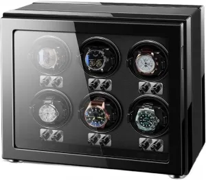 Lights Soft Flexible Watch Pillows Storage Display Box Watch Winder for Automatic Watches Ultra Quiet Motor marsupial for 6 Automatic Watches with LED 