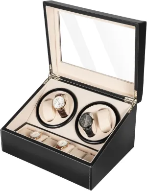 literature shortcut infancy television apologize Watches Storages,4 Watch Rotator,Watchs Winder Box for Store Various Brands of Mechanical Watches Watch Winder for Automatic Watches with 6 
