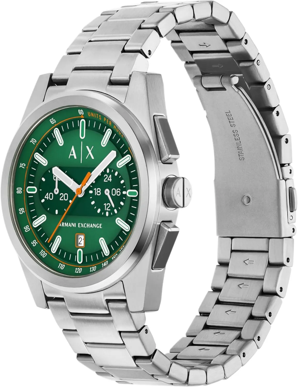lizard landless Watch for Men with Leather, Stainless Steel or Silicone Band Armani Exchange A|X Chronograph 