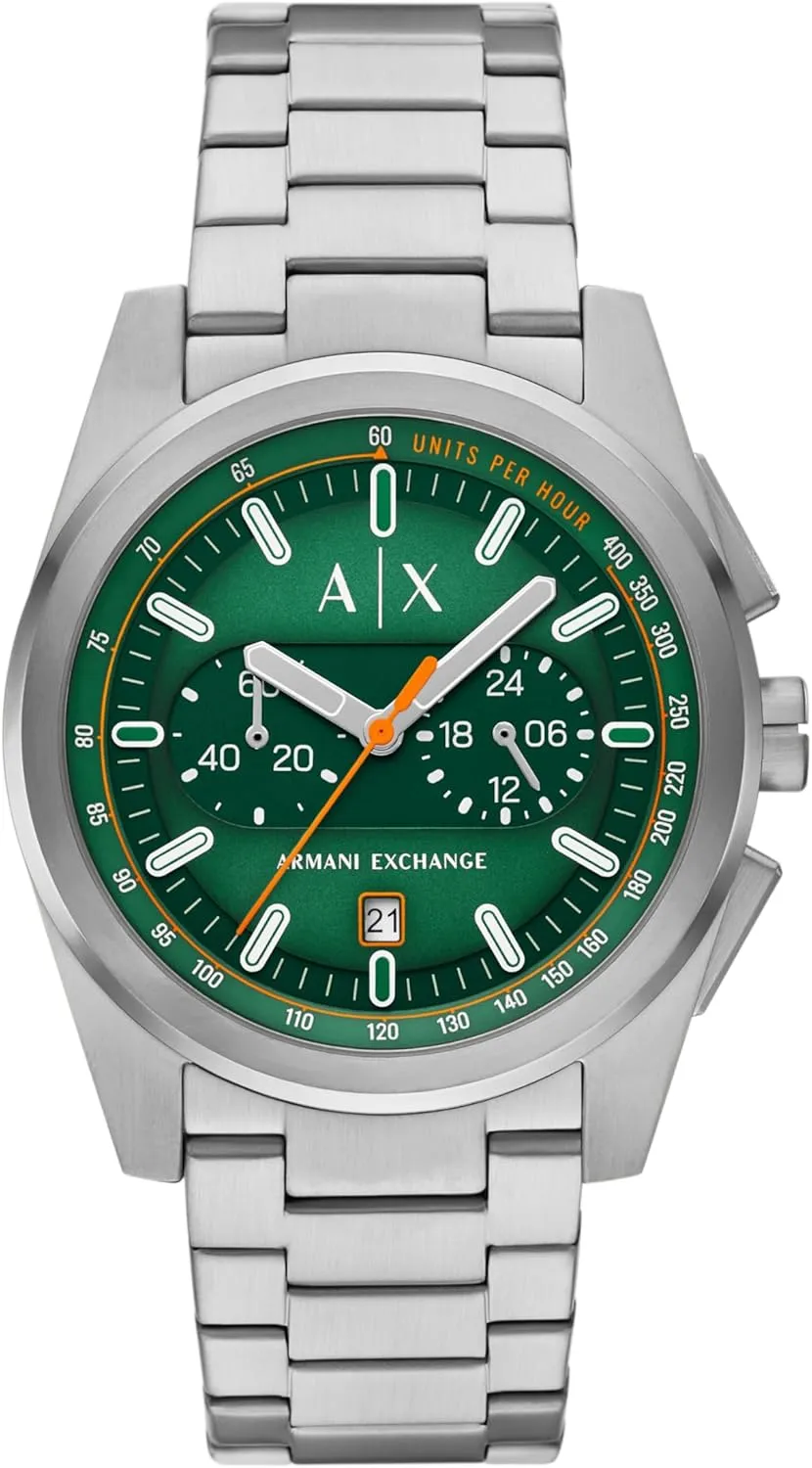 lizard landless Watch for Men with Leather, Stainless Steel or Silicone Band Armani Exchange A|X Chronograph 