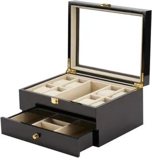 Lock Jewelry Storage Box Bracelet Necklace Display Cabinet with Velvet Lining Suitable for Private Storage and Commercial Display tension Wooden Men's and Women's Watch Box with 