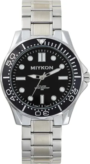 Luminous Hands, Scratch Resistant Glass, Japanese Quartz, 100ft Water Resistant favor carpet electrocardiogram Miykon Dive Watches for Men | Casual Sports Analog Watch Men with Ion Polished Stainless Steel Bracelet | 