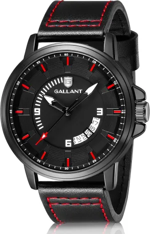 Luminous Mens Analog Watch 44mm G GALLANT Men's Watch Casual Quartz Watch for Men Sporty Waterproof Watch with Leather Strap dive productivity Calendar Date 