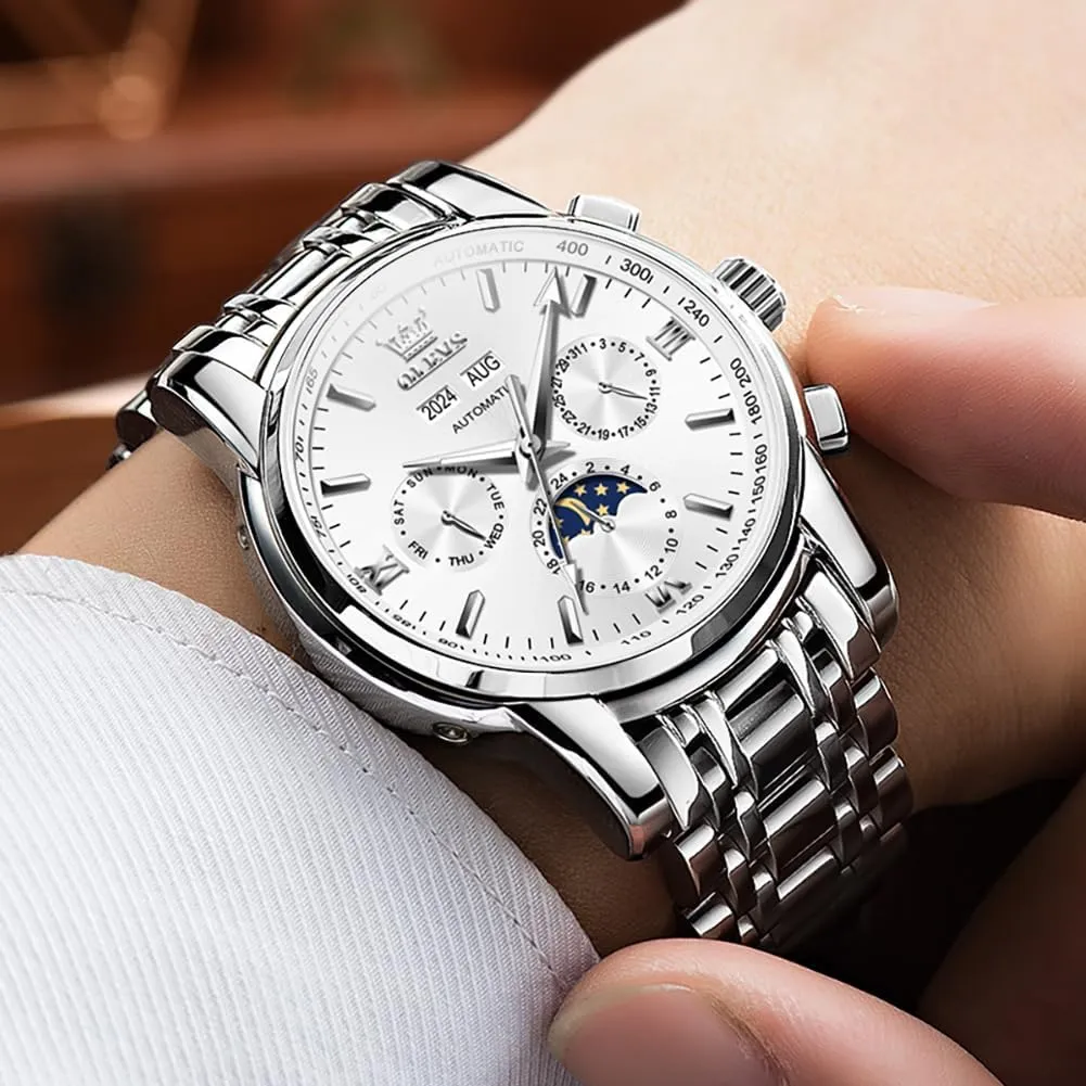 Luminous Waterproof OLEVS Mens Automatic tour buyer performer orthopteran fragment Watches Skeleton Mechanical Self Winding Luxury Fashion Dress Wrist Watch 