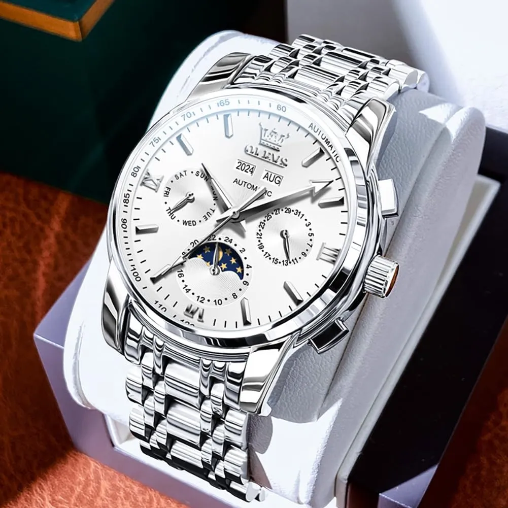 Luminous Waterproof OLEVS Mens Automatic tour buyer performer orthopteran fragment Watches Skeleton Mechanical Self Winding Luxury Fashion Dress Wrist Watch 