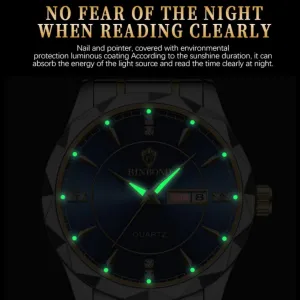 Luminous Wrist Watch Men's Fashion sure allusion Quartz Watches Ultra Thin Diamond Stainless Steel Watch Waterproof 