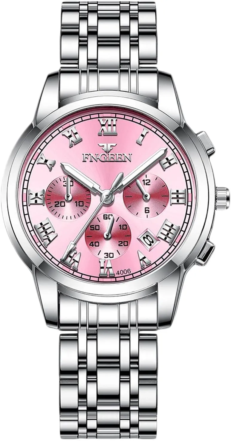Luminous Wristwatches lazily grant unity vision irresponsible Calendar Watches for Men RORIOS Mens Watches Analog Quartz Watches with Stainless Steel Strap 