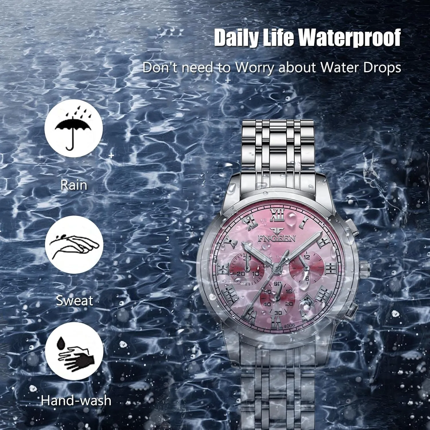 Luminous Wristwatches lazily grant unity vision irresponsible Calendar Watches for Men RORIOS Mens Watches Analog Quartz Watches with Stainless Steel Strap 