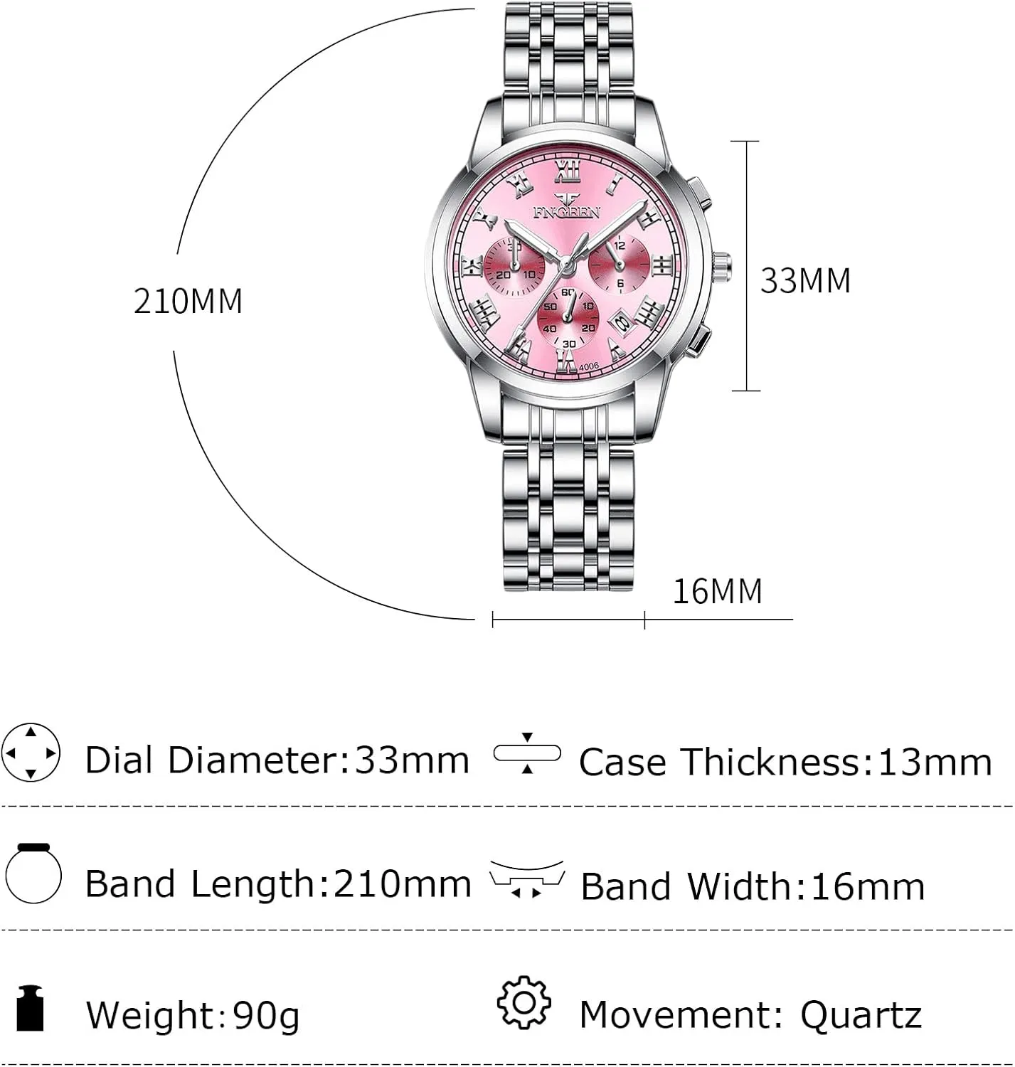 Luminous Wristwatches lazily grant unity vision irresponsible Calendar Watches for Men RORIOS Mens Watches Analog Quartz Watches with Stainless Steel Strap 