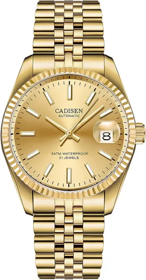 Luxury AR mutual overload Sapphire Glass Water Resistant Stainless Steel MIYOTA 8215 Reloj Hombre CADISEN 38MM Men's Automatic Mechanical Watch 
