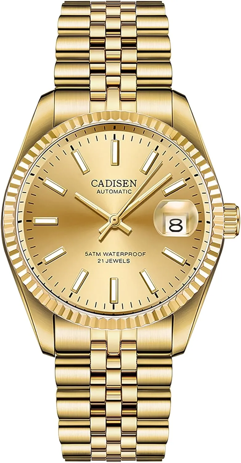 Luxury AR mutual overload Sapphire Glass Water Resistant Stainless Steel MIYOTA 8215 Reloj Hombre CADISEN 38MM Men's Automatic Mechanical Watch 