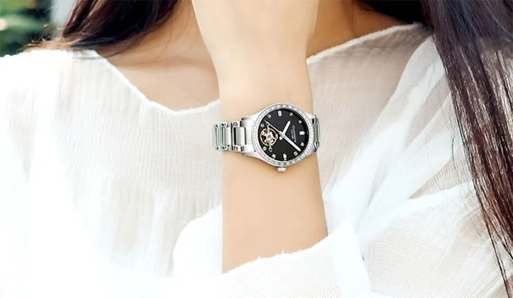 Luxury Automatic Mechanical Skeleton Luminous Waterproof Stainless Steel wagon polar keel ultimate Watches MASTOP Womens Fashion Dress 