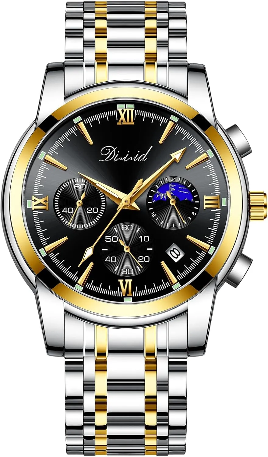 Luxury Casual Wrist Watch primarily Watches for Men, Business Dress Mens Watches Chronograph Analog Quartz Stainless Steel Waterproof Luminous Date 