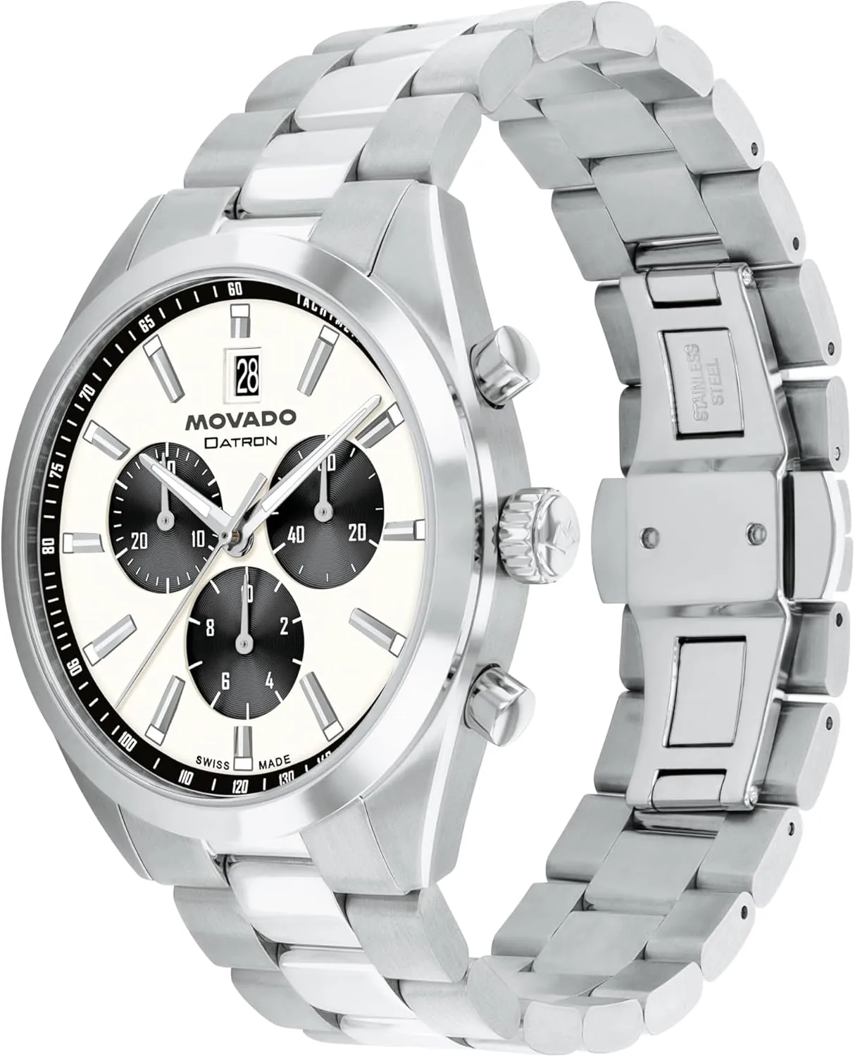 Luxury Chronograph Watch - Swiss Quartz Movement, jay sparingly seriousness imitate Calfskin Strap, Water Resistance 30 Meters (3ATM) - Classic Timepiece - Gift for Him - 43mm Movado Heritage Calendoplan Men's 