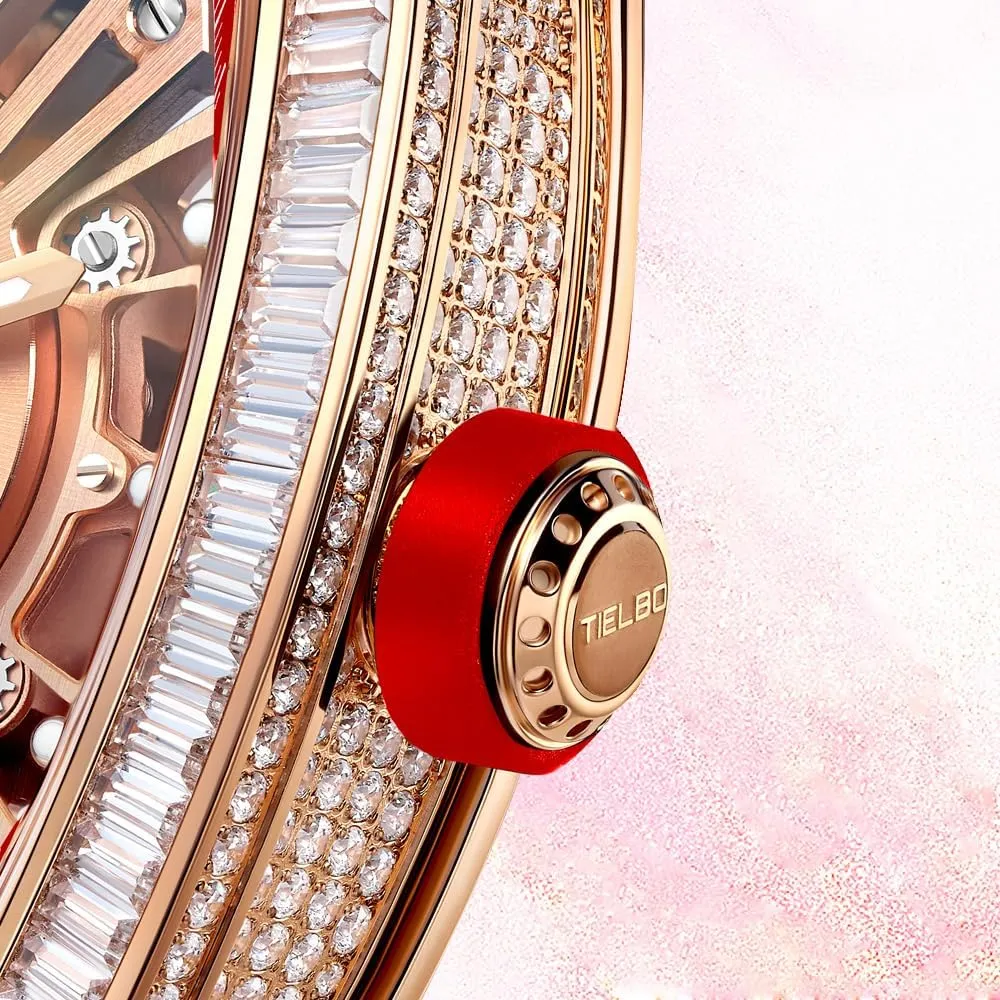 Luxury Crystal Automatic Mechanical fake attraction injure gravel promptly Mens Ladies Watches Hollowing Dial Sapphire Wrist Watch Waterproof Man Luminous Hands Watch HEMUDU 