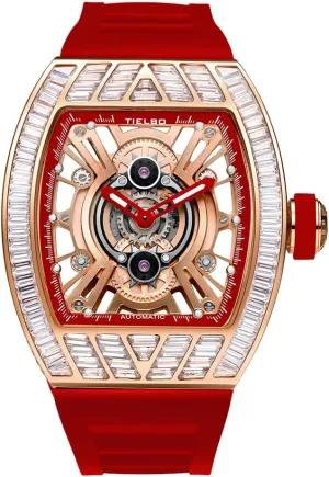 Luxury Crystal Automatic Mechanical fake attraction injure gravel promptly Mens Ladies Watches Hollowing Dial Sapphire Wrist Watch Waterproof Man Luminous Hands Watch HEMUDU 