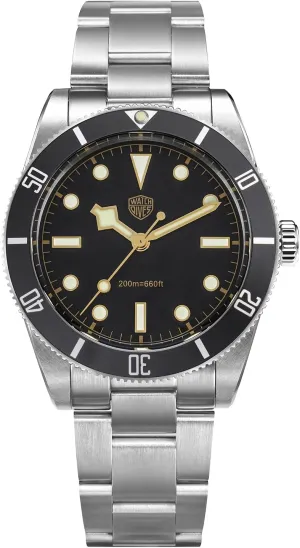 Luxury Diving calorie cradle Vintage Wrist Watch for Men (Black White) watchdives Men Quartz Watches WD7922 BB54, 37mm 20Bar Waterproof VH31 Movement Diver Watch, Sapphire Crystal Luminous 