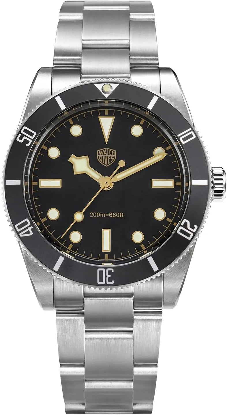 Luxury Diving calorie cradle Vintage Wrist Watch for Men (Black White) watchdives Men Quartz Watches WD7922 BB54, 37mm 20Bar Waterproof VH31 Movement Diver Watch, Sapphire Crystal Luminous 