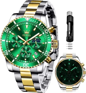 Luxury Dress Moon Phase Quartz Stainless Steel Waterproof Luminous Business pheromone medieval speck instinct dialogue Calendar Wrist Watch OLEVS Mens Watches Chronograph 