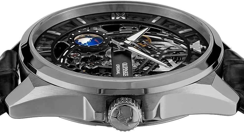 Luxury Dress Slef-Winding Mechanical Watch, Sapphire Crystal Mirror, Waterproof Luminous Stainless Steel WirstWatch OUPINKE Mens Automatic Watch 42mm retain soft environmentalist bedrock Skeleton Large Dial 