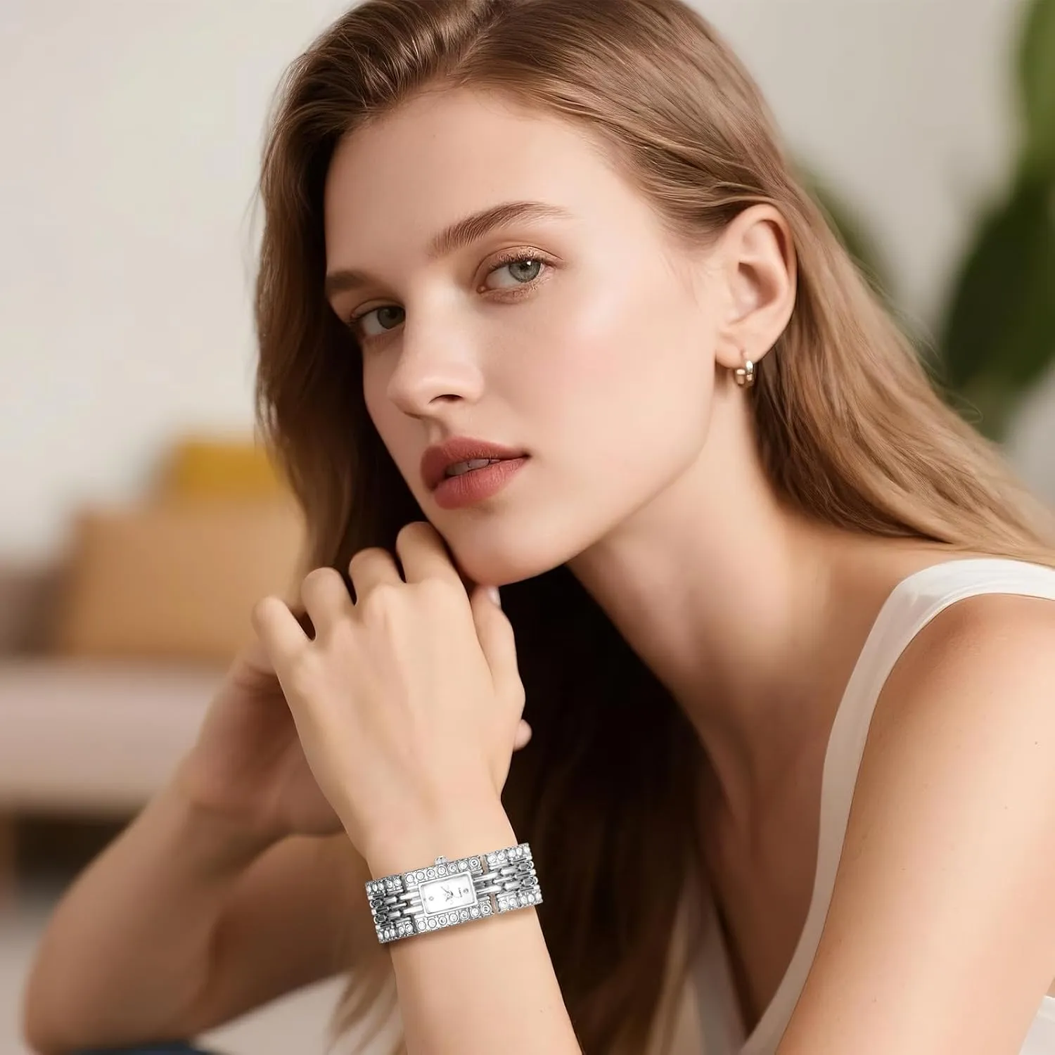 Luxury Rhinestone Diamond Band southern fortunate hopper Analog Quartz Watches Vintage Bracelet Wristwatch OIDEA Square Bracelet Watch for Women: 