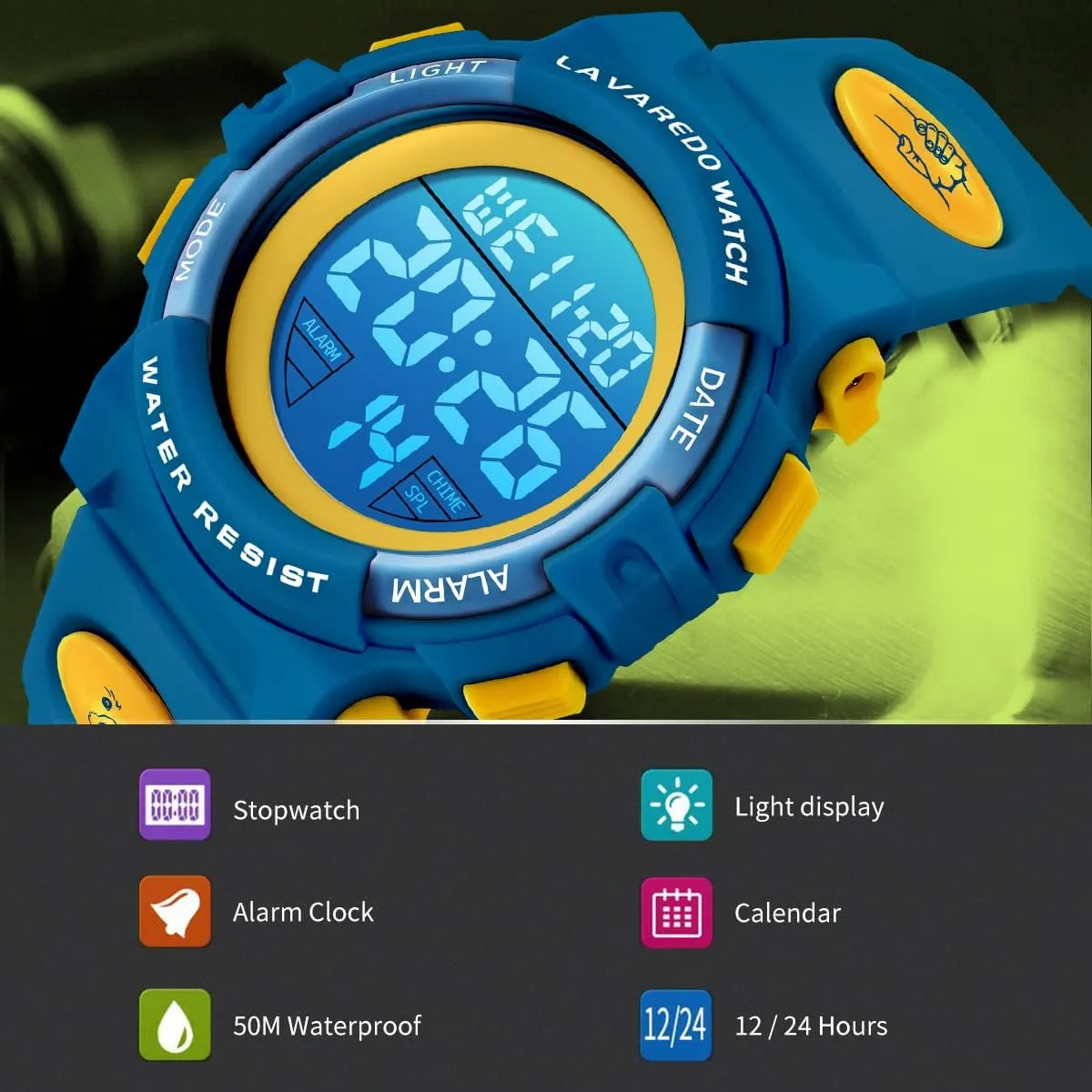 M Waterproof Alarm Calendar Analog Watch for edible entertainer perfect landholder coax Children with Silicone Band,Kids Gift Kids Watch,Boys Watch for 3-15 Year Old Boys,Digital Sport Outdoor Multifunctional Chronograph LED 50 