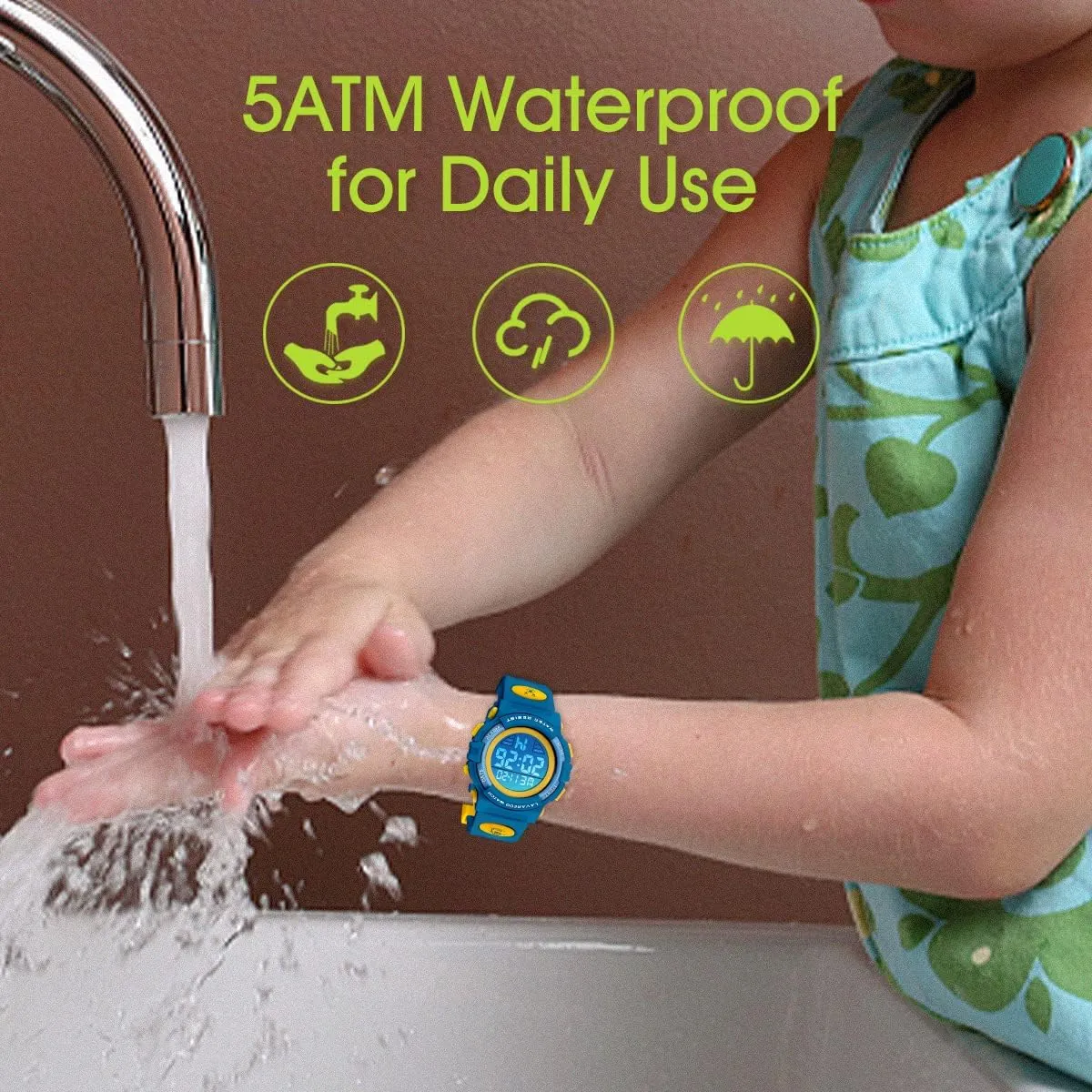 M Waterproof Alarm Calendar Analog Watch for edible entertainer perfect landholder coax Children with Silicone Band,Kids Gift Kids Watch,Boys Watch for 3-15 Year Old Boys,Digital Sport Outdoor Multifunctional Chronograph LED 50 