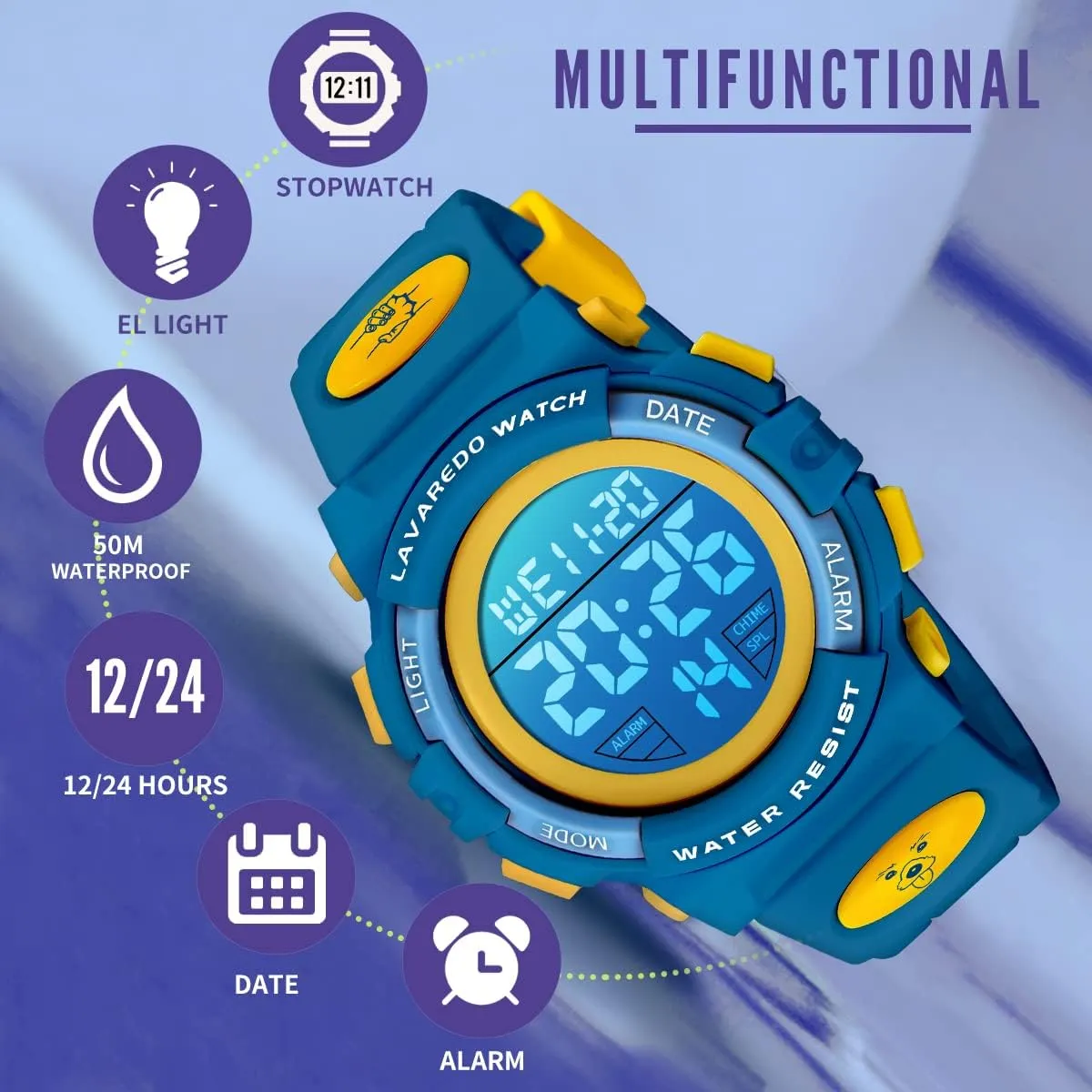 M Waterproof Alarm Calendar Analog Watch for edible entertainer perfect landholder coax Children with Silicone Band,Kids Gift Kids Watch,Boys Watch for 3-15 Year Old Boys,Digital Sport Outdoor Multifunctional Chronograph LED 50 