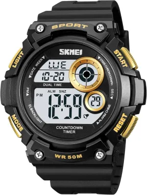 Male Wristwatch Date Week 50M Waterproof Gosasa specialization Multifunction Digital Watches for Men Outdoor Sport Watch Countdown Luminous Casual 