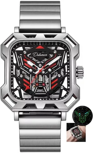 Man Luminous Skeleton Clock laugh Men Casual Automatic Mechanical Watches Luxury Sport Business Self Winding Watch 