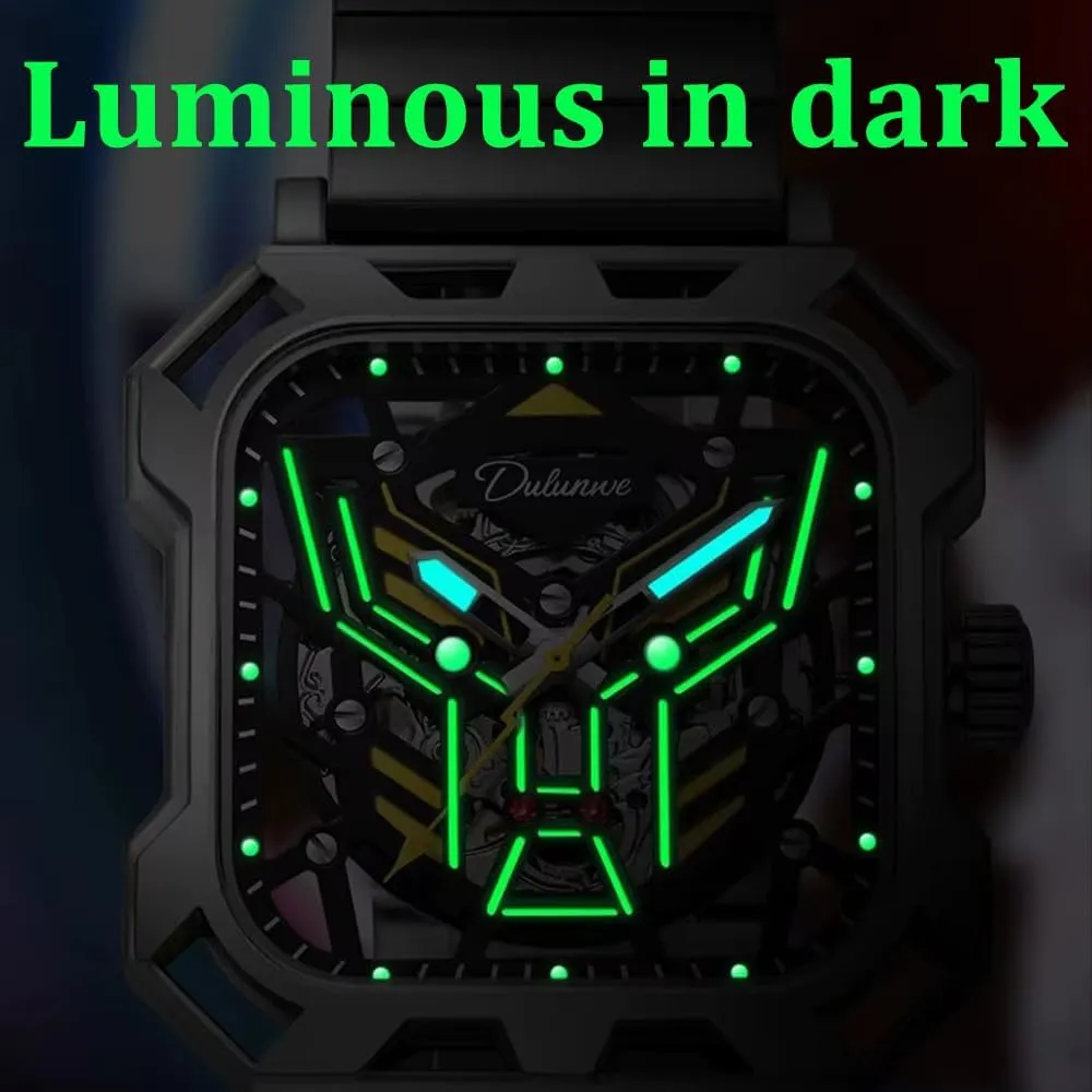 Man Luminous Skeleton Clock laugh Men Casual Automatic Mechanical Watches Luxury Sport Business Self Winding Watch 