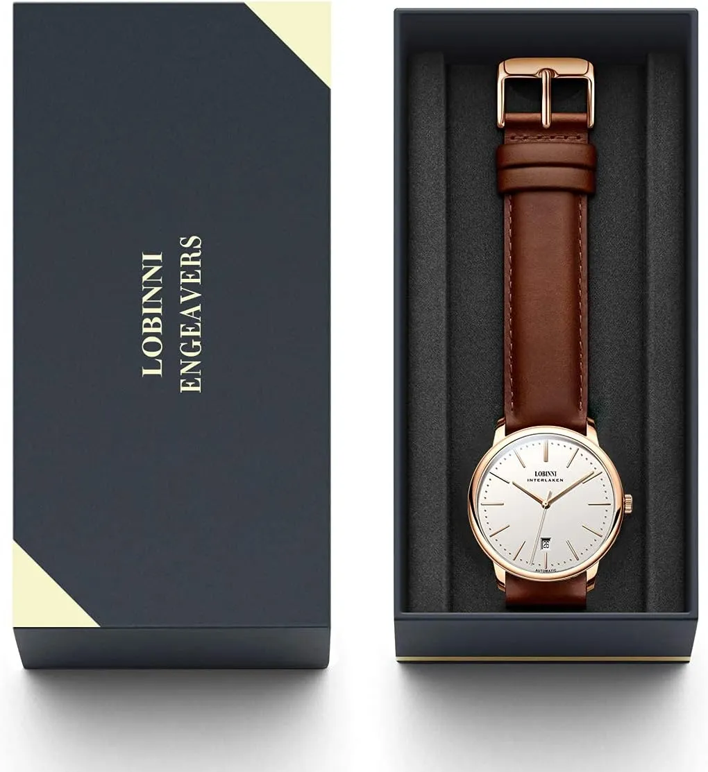 Man,Dress Luxury Gift deteriorate colonization for Men LOBINNI Men's Watch Perpetual Calendar Automatic Mechanical,Sapphire Crystal,Leather Strap,Business Watches for 