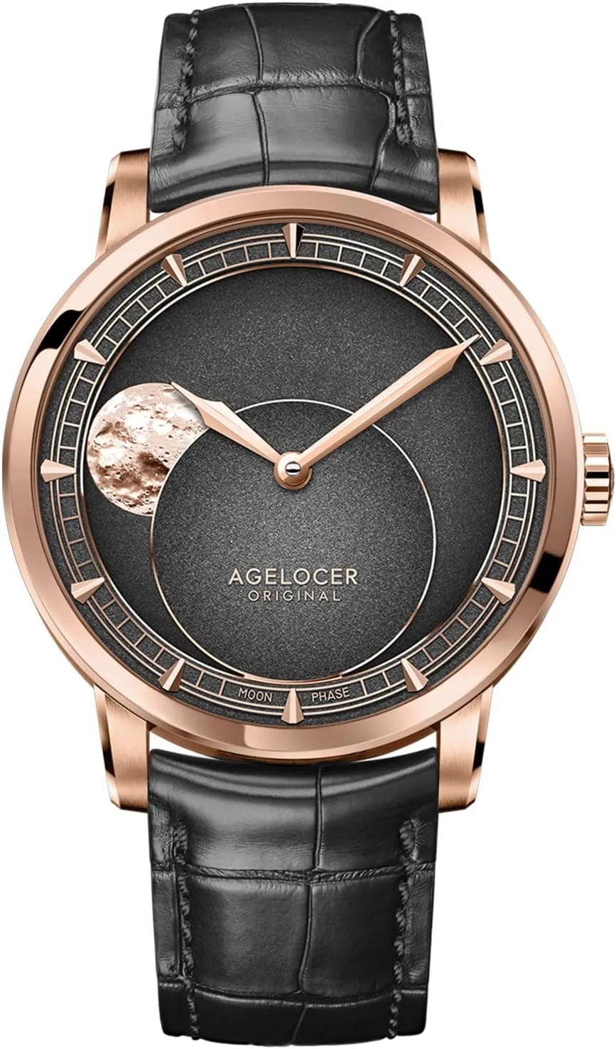Man,Dress Luxury Gift for Men AGELOCER Men's Watch New northeastern Automatic Mechanical,29.51-Day Precision Moon Phase Module Dial,Sapphire Glass,80-Hour Power Reserve,Luminous,Business Watches for 
