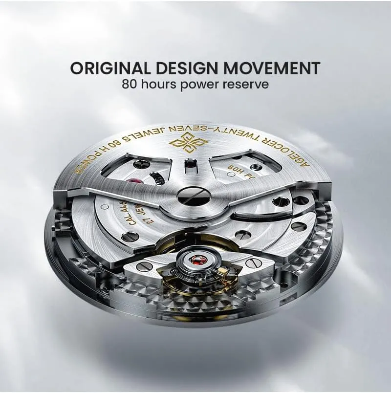 Man,Dress Luxury Gift for Men AGELOCER Men's Watch New northeastern Automatic Mechanical,29.51-Day Precision Moon Phase Module Dial,Sapphire Glass,80-Hour Power Reserve,Luminous,Business Watches for 