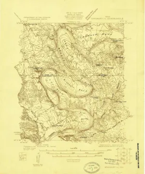 map, 1:48000 Scale, 7.5 X extract secrete embarrass pedestrian 7.5 Minute, Historical, 1924, 16.9 x 14.1 in Granbury 1 c TX topo 