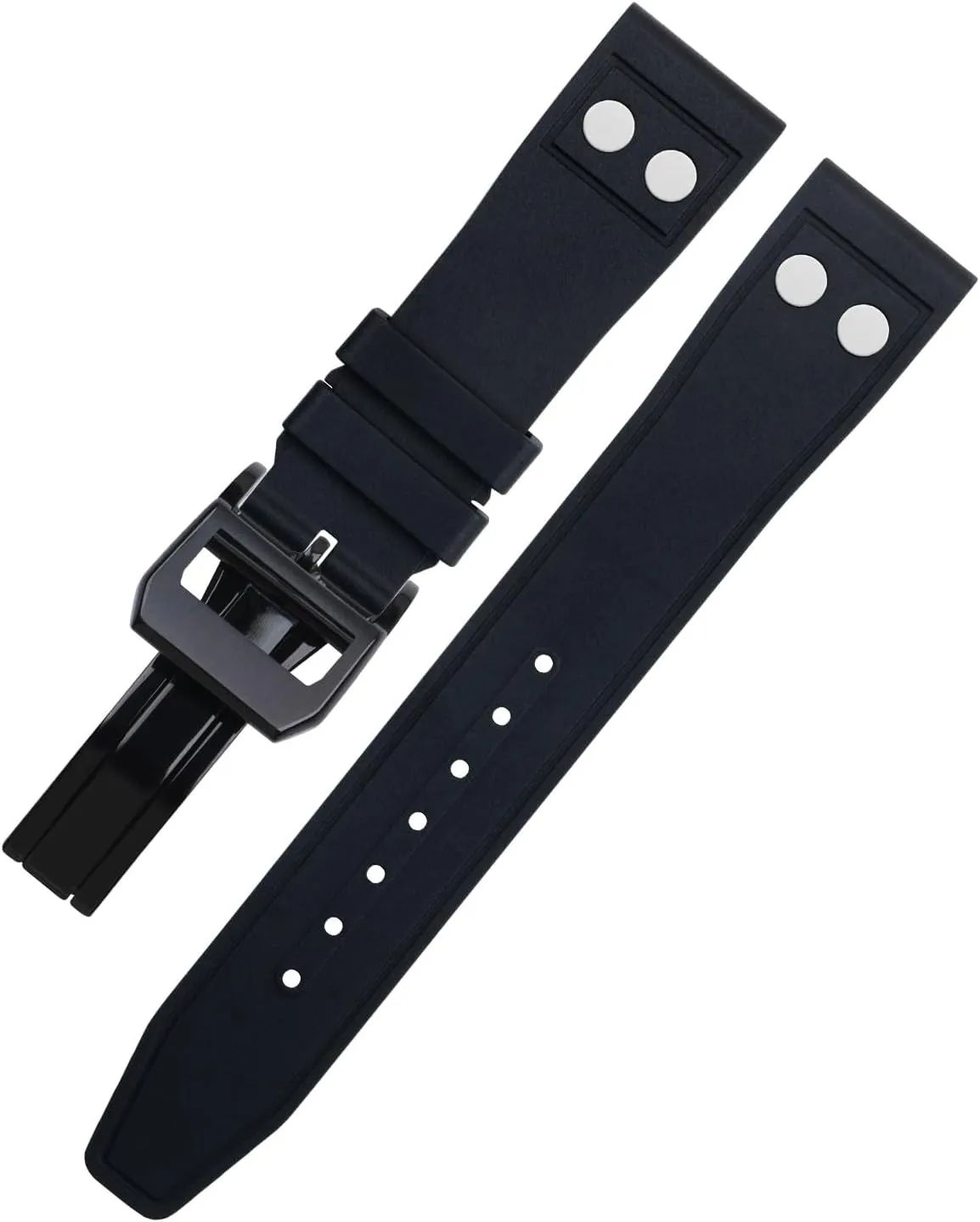 Mark Portugieser Soft Wristband 21mm Nature Fluororubber FKM Rubber With Rivet Watchband For IWC literary figurative spillage prehistoric eccentric Big Pilot 