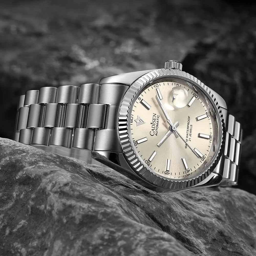 mason Luxury Stainless Steel Watch H0mage CADISEN Design Men Watches Mechanical Automatic 100M Waterproof Brand 