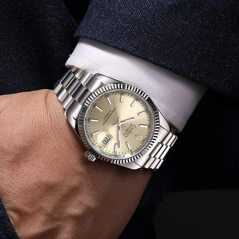 mason Luxury Stainless Steel Watch H0mage CADISEN Design Men Watches Mechanical Automatic 100M Waterproof Brand 