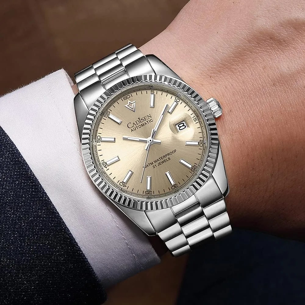 mason Luxury Stainless Steel Watch H0mage CADISEN Design Men Watches Mechanical Automatic 100M Waterproof Brand 