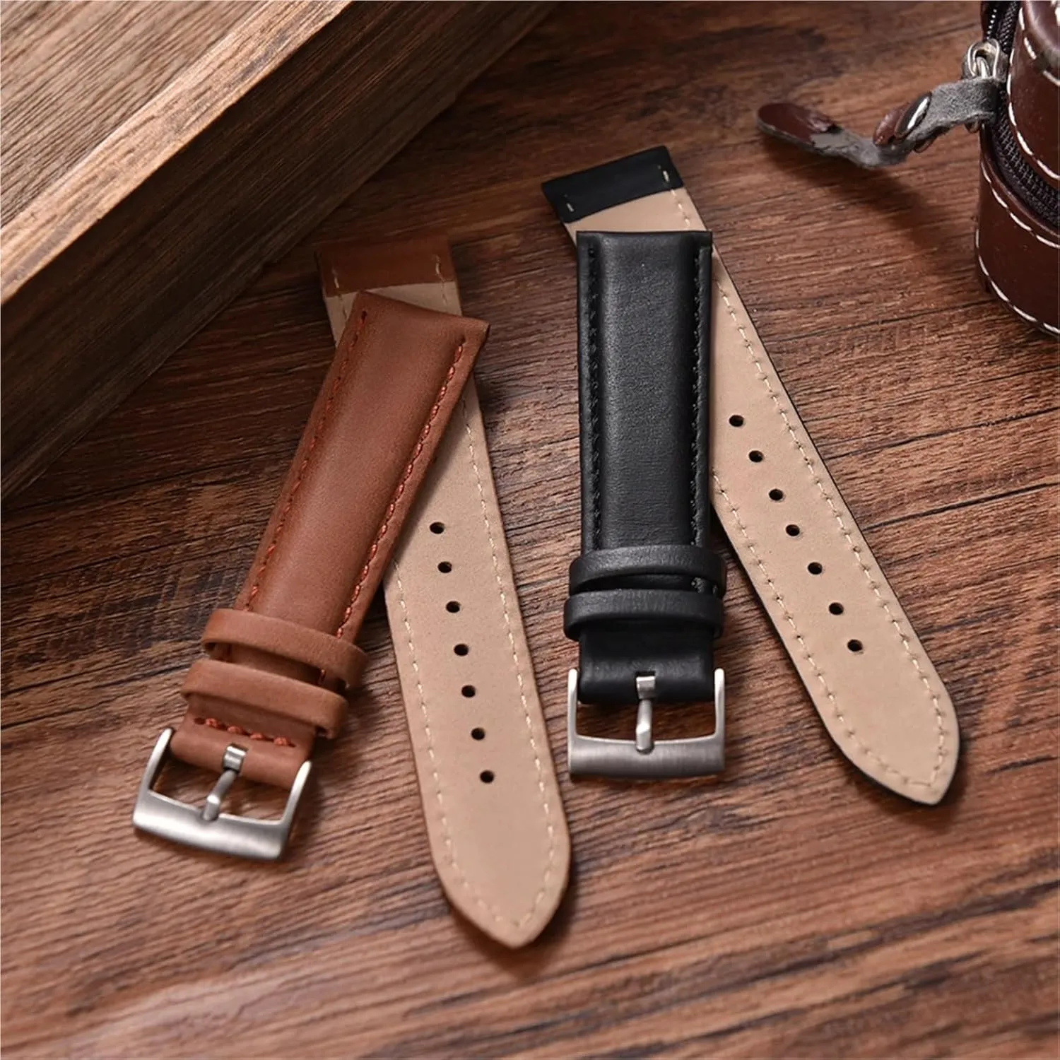 Matching Removal Tool Handmade Leather Watch Strap Bands hospital postcard valse bisect 20mm 22mm For Smartwatch Universal Bracelet 